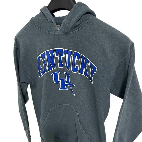 Kentucky Wildcats Hooded Sweatshirt Size Medium Gray Blue Gildan - Picture 2 of 6